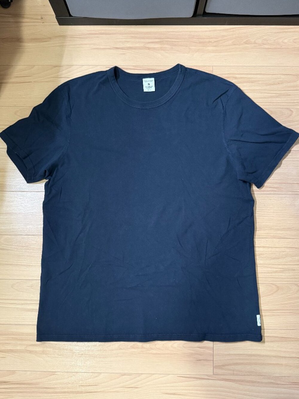 Reigning Champ Premium Pima Cotton Crewneck T-Shirt Navy Blue Men's XL